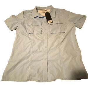 Chicka-d Fishing Camp Shirt Baby Blue Size Small